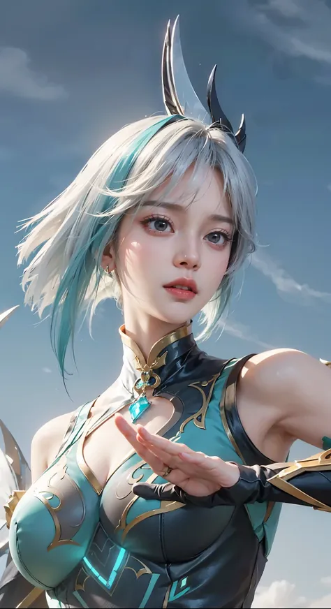 a close up of a girl or woman (K-Pop idol), detailed hair , big booobs ,  shadowbringers cinematic, 4 k detail fantasy, a beautiful fantasy empress, game cg, xianxia fantasy, xianxia hero, 2. 5 d cgi anime fantasy artwork, cinematic goddess close shot, rua...