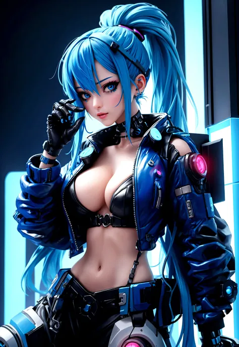 blue hair girl, cyberpunk sexy sex