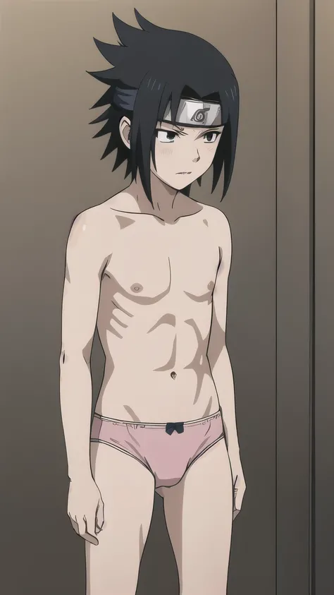 Sasuke, shirtless, pink briefs, changing room, 12-year-old boys,