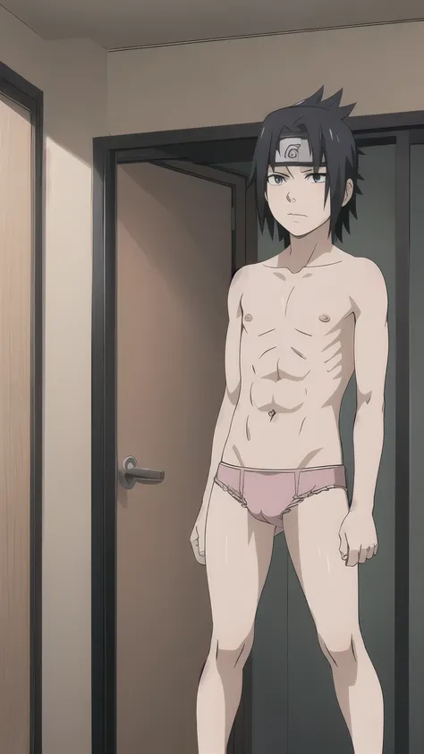 Sasuke, shirtless, pink briefs, changing room, 12-year-old boys,