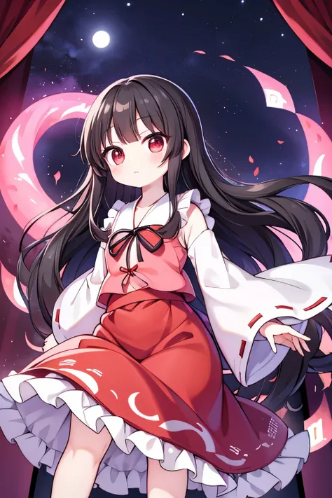 Houraisan Kaguya Houraisan Kaguya pink top red long skirt Eternate Pavilion Touhou Eternate Night black hair