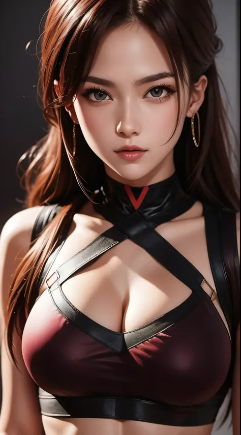 Prepare to be amazed by this 8k portrait of a 20-year-old girl, featuring a close-up of her stunningly detailed eyes and large breasts, rendered with the highest quality using Unreal Engine 5.