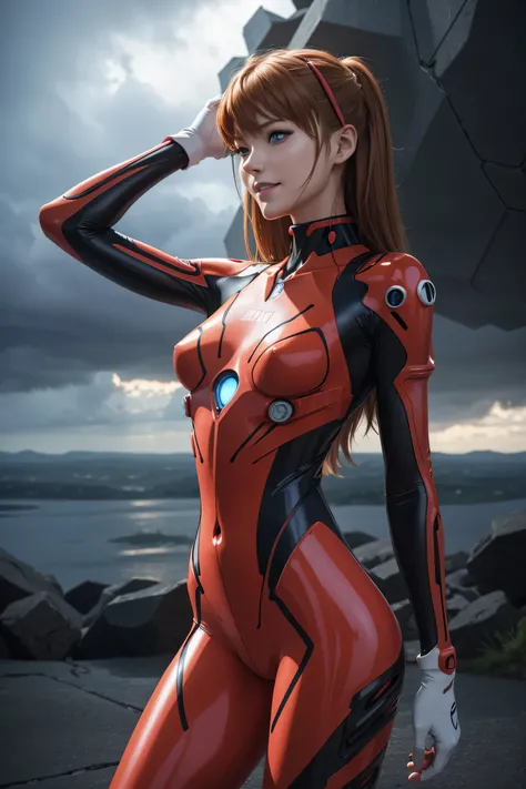 Evangelion,Asuka Langley,blue eyes,Plug Suit,Bodysuits,Interface Headset,赤いBodysuits,Ultra HD,super high quality,masterpiece,Digital SLR,Photorealistic,Detailed details,Vivid details,Depicted in detail,A detailed face,Detailed details,Super Detail,Realisti...