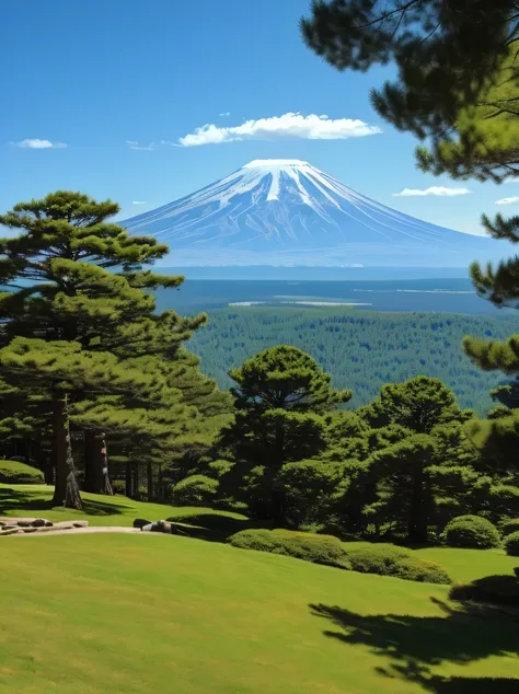 ((masterpiece、highest quality、very detailed、high resolution、realistic、sharp focus))、((no humans))、japanese landscape、mount fuji ...