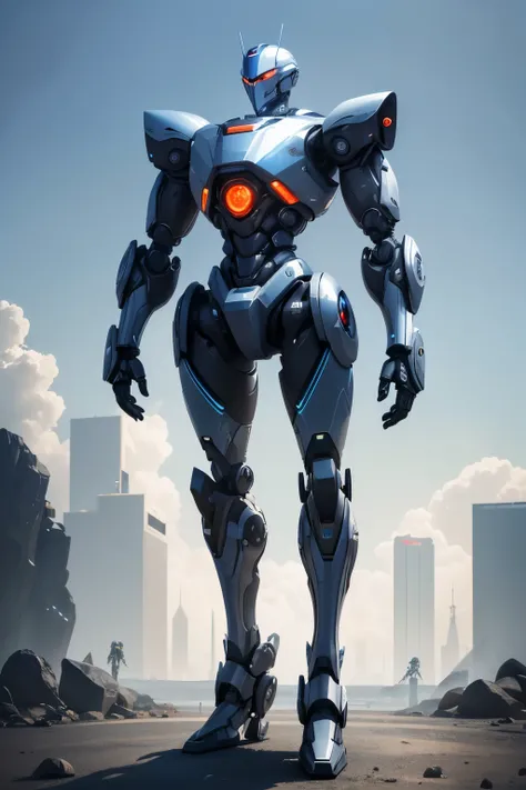 Imagine a robot that combines efficiency, futuristic style and advanced features. here is the description:name: Humanoid SentinelHeight: 2,5 metrosMaterial: Titanium alloy reinforced with carbon nanofibers for strength and lightness.Design:Head: The robot&...