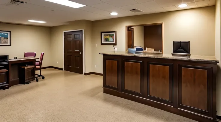 A picture of the front desk of a retirement home