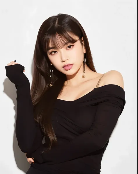 Closeup of woman posing for photo wearing black top, Larisa Manoval, Blackpink's Larisa Manoban, blackpink jennie, Blackpink Roseanne Park, Retrato de Josh de Blackpink, With bangs, With bangs completo, Ella tiene el pelo negro With bangs, Josh de Blac...