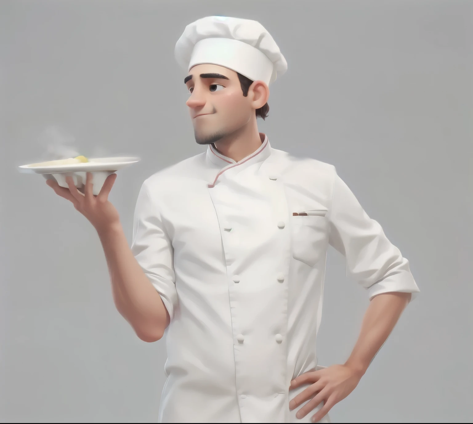 a chef holding a plate