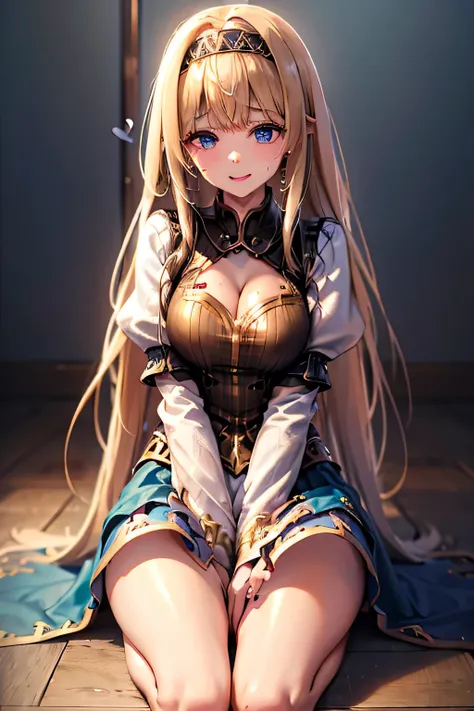 （（（ＳＦＷ、sound、Highest quality、First class work、Normal body、8K、Detailed face、Ultra-precision、normal hand、Normal refer to、５refer to、Highest）））、beautiful girl、golden blonde;1.4、thin、Low length、Thin legs、Alisha、PRİNCESS、valkyrie profile、blush、Dungeons、Waterfron...