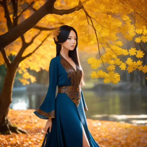 cintra_tree, who_Shizuha, inojo_vina, autumn, autumn_moves, fringe, solaminte_tree, blue_Eyes, disaffiliated_fringe, rama, evening, dress, cayindo_moves, forest, ginkgo_move, tinincia_move, lake, move, move_findo, move_Hair_ornaminto, move_in_head, move_pr...