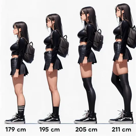 arafed image of a woman standing in different poses, female superhero proportions, anime proportions, heavy exaggerated proportions, super exaggerated proportions, heavily exaggerated proportions, oppai proportions, realistic proportions!!, tall female emo...