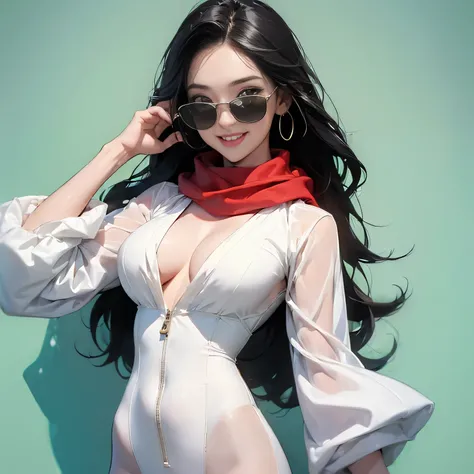 (masterpiece, best quality, 8k wallpaper, high resolution, ultra realistic), 1 woman, 1 girl with sunglasses, 18 years old, woman with long black hair, laughing, smiling, 8k, RAW portrait (Japanese woman), masterpiece, photorealistic: 1.3, realistic, ultra...