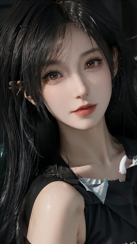 Light线追踪,{best quality},{ {masterpiece}},Extremely detailed 8k wallpaper,{Extremely refined},Colorful,Intricate details,realism,White tight shirt wrap,(detailed depiction of clothes),Cool white skin,(Apply blush carefully),1080P,sun,Soft,Smooth Light silve...