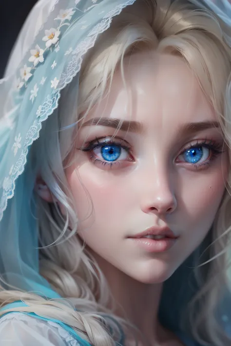 blue eyes、Blonde girl with veil、8k soft portrait shooting、Real beautiful face、8K Portrait Rendering、Real beautiful face、beautiful realistic face、Realistic anime girl rendering、Surreal beautiful face、8k realistic digital art、realistic digital art 4k、realist...