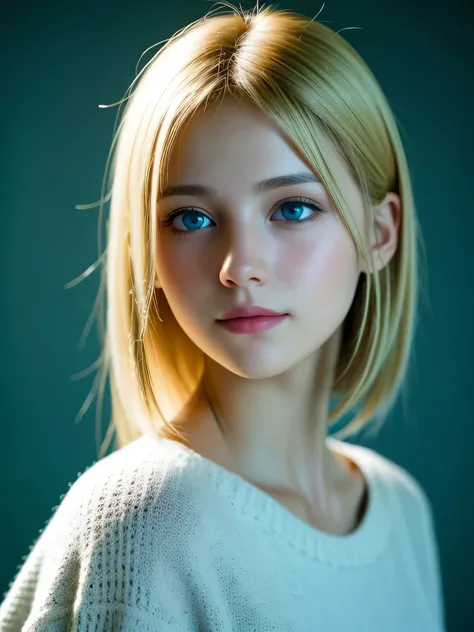 (Photo Real:1.4), (hyper realisitic:1.4), (Smooth lighting:1.05), 1 girl, teenager, blue eyes, happy, shy, smile, (looking away:1.2), Close-up of the face, Soft lighting, Back lighting, (Finest Real Textured Skins), Super fine face, glowy skin, retinas, An...