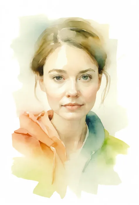 watercolor, blurred portrait