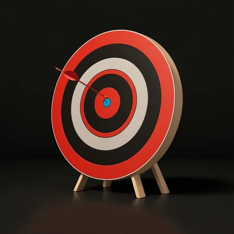 realistic target, black background, cartoon style