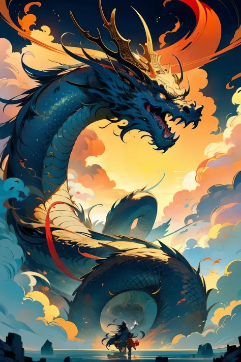 Black Dragon，Ocean，torii，Chinese Dragon, Huge color images,Black Dragon, Cheyron Masterpiece，god company，Flying in the sky，Like a serpent，hope，god々Shii，Positive，Beauty，
 Black snake dragon  ，High resolution, High resolution, 8K, Masterpiece 2:1,（ 京都のgod co...