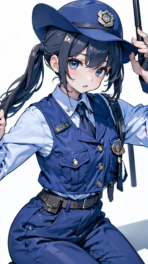 女警girl，girl，police uniform，紧身police uniform，藏青色police uniform，metropolitan police department helmet，japanese metropolitan police...