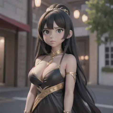 CG
1girl
bangs
bare shoulders
black dress
black eyes
black hair
blurry
blurry background
blurry foreground
bokeh
breasts
brown eyes
cleavage
closed mouth
depth of field
dress
hair ornament
jewelry
large breasts
long hair
looking at viewer
medium breasts
so...