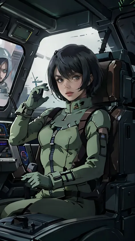 urop、muzu cockpit、22 years old、woman、zeon pilot