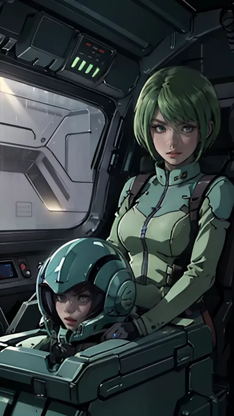 urop、muzu cockpit、22 years old、woman、zeon pilot、highest quality、highest quality、masterpiece