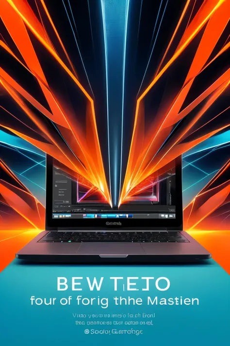 Book Cover: "Mastering Video Editing in the Digital Realm"

On the cover, a sleek, futuristic laptop screen dominates the scene, displaying intricate video editing software interfaces in bright orange and blue hues. A pair of fingers, perfectly proportione...