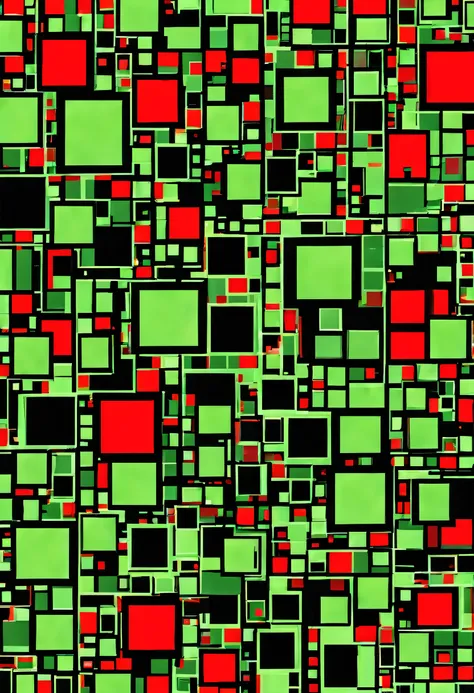 An abstract pattern in green, Red and black. A masterpiece of vector graphics,
Best quality and high resolution guaranteed,
Strong green rectangles merge,
A fascinating work of art, devoured, square 