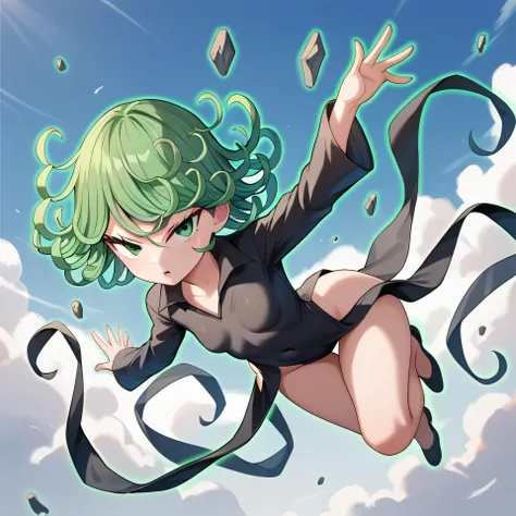 A woman flying, tatsumaki, tatsumaki, tatsumaki, big boobies