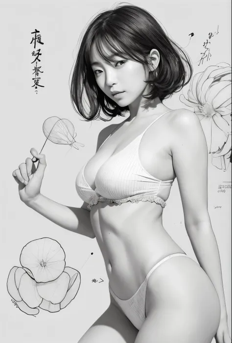 古い紙に描いた木炭のラフsketch, Image of a supple Asian woman,Sexy pose,Beautiful line drawing,+Expressive lines,表現力豊かなsketch風に描く, incubation, 白黒sketch, Hand-drawn, 古い紙に描いた木炭のラフsketch, Image of a supple woman,Dynamic pose,Beautiful line drawing,+Expressive lines,表現力豊か...