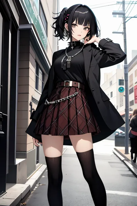 ((Masterpiece, best quality))
edgpskirt, a woman in a skirt and top posing for a picture ,wearing edgpskirt,punk skirt,plaid skirt,multiple chains,buckle belts, face, headshot, outdoors
 