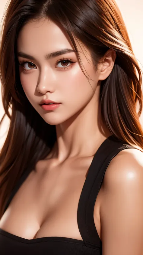 Prepare to be amazed by this 8k portrait of a 20-year-old girl, featuring a close-up of her stunningly detailed eyes and large breasts, rendered with the highest quality using Unreal Engine 5.