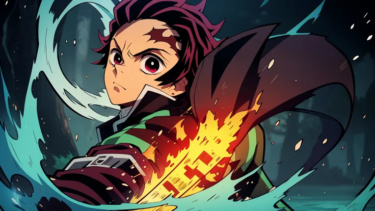 Anime character with a sword on the background of fire and water, mist, Cute guy in Demon Slayer art, Demon Slayer Art Style, demon slayer rui fanart, badass anime 8 k, Demon Slayer, Anime Key Art, 4 k manga wallpapers, kimetsu no yaiba, anime wallaper, Ul...