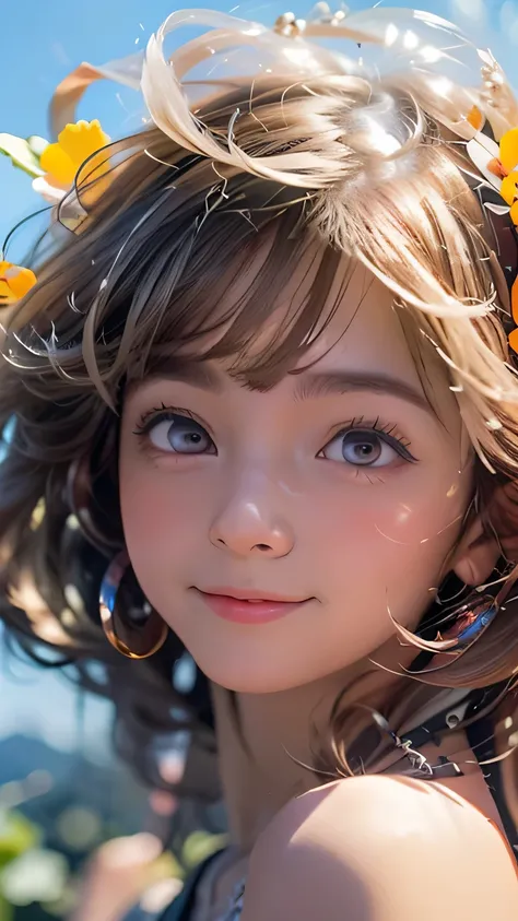 Best picture quality (8K, high resolution, Masterpiece: 1.2), super detailed,  215 Short Hair,Three braids long hair, 16-year-old woman, 

In the tropical sea、Colorful tropical fish、Hair swaying in water、Golden Eyes Active Pause ,
Beside her、The thunder da...