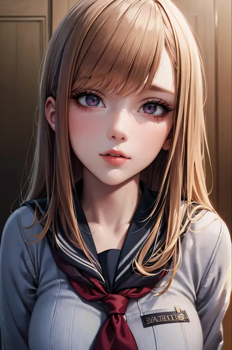 (Surreal), (8K), (Very detailed), (Best illustrations), (Beautiful attention to detail), (Highest quality), (Super detailed), (masterpiece), (wallpaper), (Detailed face), alone, 1 Girl,  (school uniform:1.3), Looking at the audience, Exquisite detail, Deta...