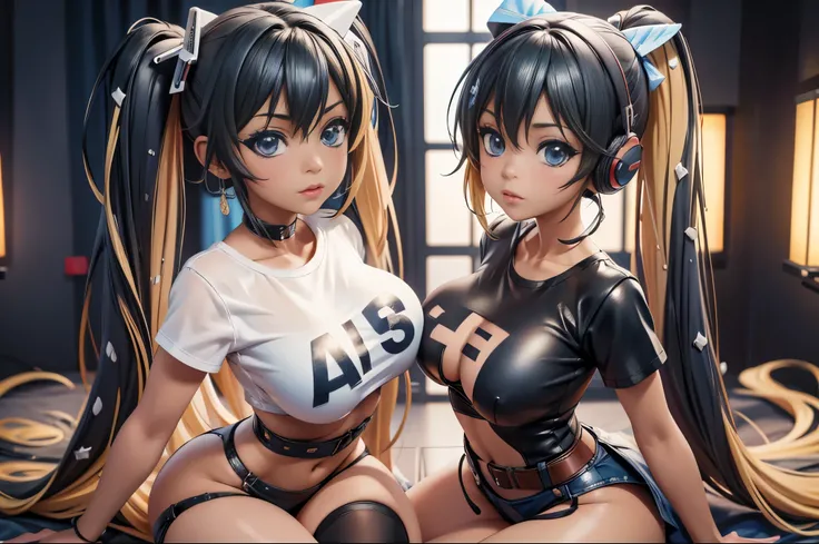 anime, two girls with headphones and a t - shirt that says stay, kantai collection style, anime girls, anime style 4 k, pixiv 3dcg, ig studios anime style, artgerm 4 k, anime artstyle, high quality anime artstyle, artgerm and atey ghailan, ahegao, range mu...