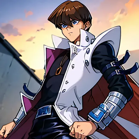 1 boy, Seto Kaiba, , , Brown hair, , Blue eyes, muscled body, prince, prince dressed as a prince