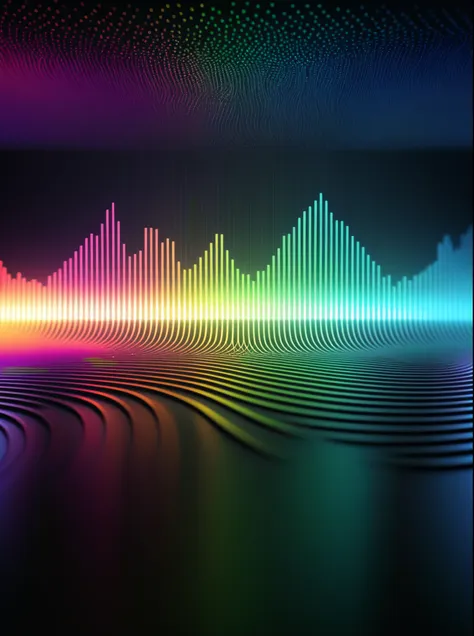 a close up of a graphic of a sound wave with a lot of different colors with circles, abstract art representing data, sound waves...