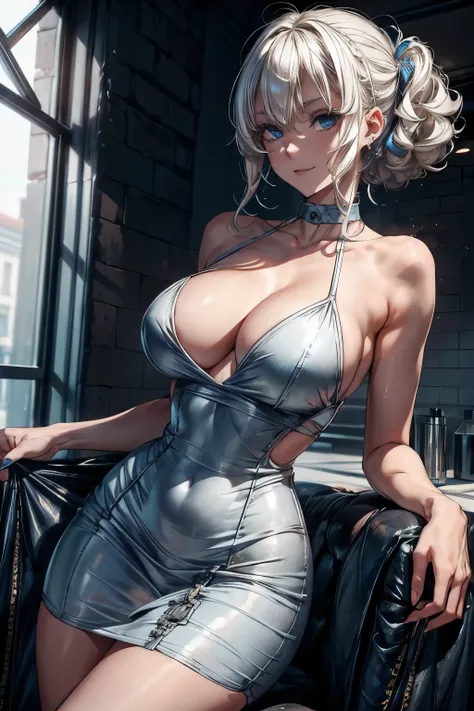 in a tight, low-cut dress, her platinum blonde curls cascading over her shoulders as she gives a playful, teasing smile. - **Age:** 22
- **Height:** 52" (157 cm)
- **Weight:** 100 lbs (45 kg)
- **Bust/Waist/Hip:** 32/22/33 (81/56/84 cm)
- **Hair Color:** P...