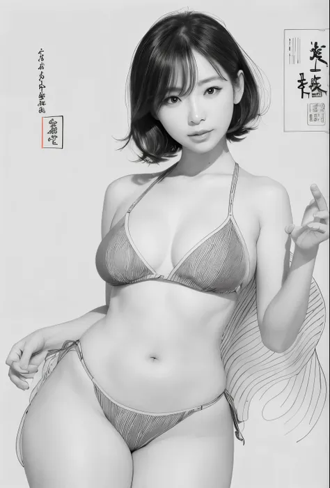 古い紙に描いた木炭のラフsketch, Image of a supple Asian woman,Sexy pose,Beautiful line drawing,+Expressive lines,表現力豊かなsketch風に描く, incubation, 白黒sketch, Hand-drawn, 古い紙に描いた木炭のラフsketch, Image of a supple woman,Dynamic pose,Beautiful line drawing,+Expressive lines,表現力豊か...