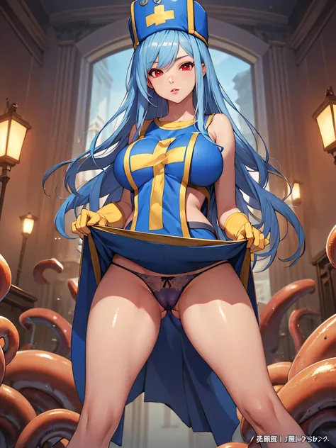 masterpiece,Highest quality, Unreal Engine, Super Resolution, Very detailed,
1 Girl, Waist, thin, (Muscular:0.8)
Round Breasts, Big Breasts, Bold,  Part your lips, Observe the audience,
Are standing, sexy pose
Waist shot,Tentacles entangled in chest,Spread...