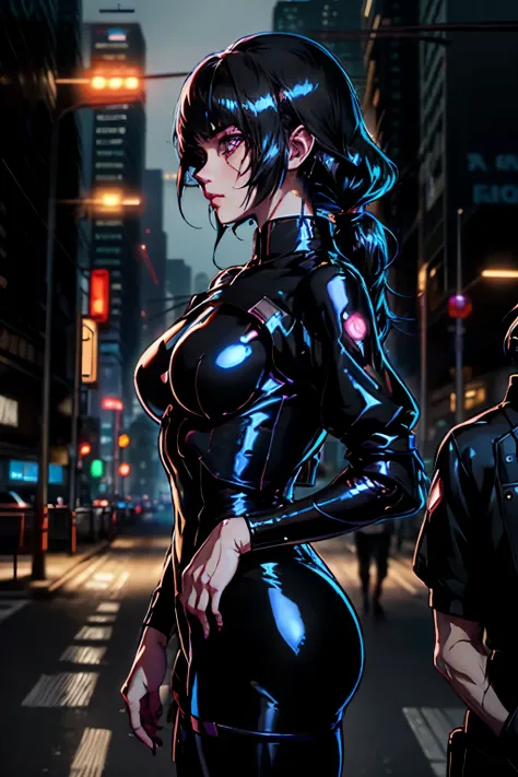 solo, sasha yakovleva, cyberpunk, edgerunner, night city, cyberpunk character concept art, ((masterpiece)),((high resolution)),(...