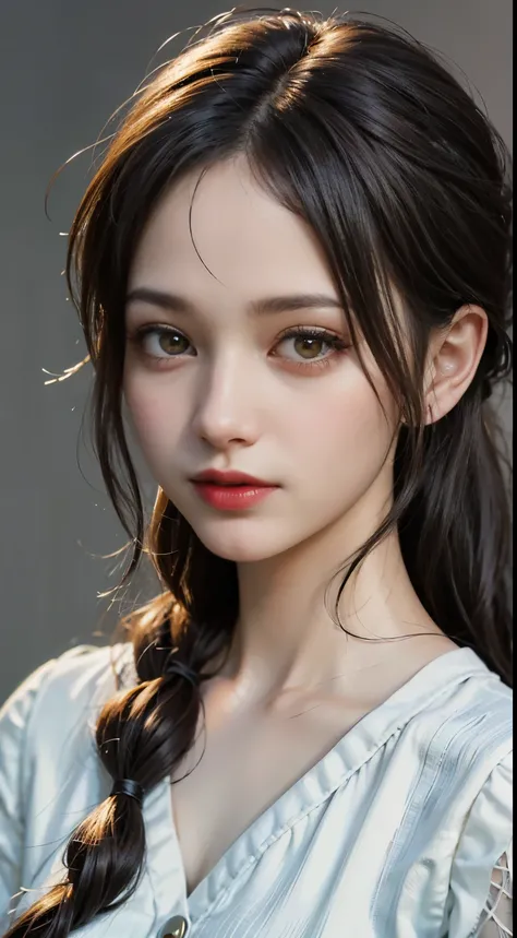 ((masterpiece:1.4)、(top quality:1.4)、(realistic:1.7))、masseuse piece:1.4、a cute girl、portrait of a girl、close-up photo、upper body shot、beautiful face、cute faces、eye for detail、Please draw the eyes clearly, beautiful and attractive eyes、beautiful eyes、small...