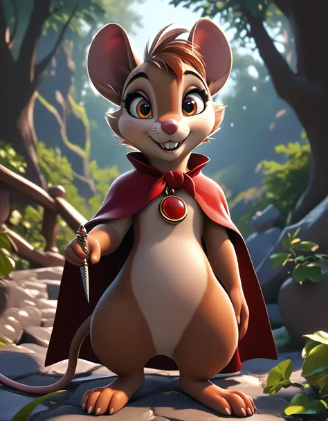 score_9, score_8_up, score_7_up, source_furry, source_safe, best quality, forest, break, 1girl, mrsbrisby_tsonimh, mouse girl, s...