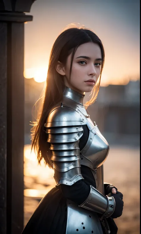 (masterpiece), (Very complicated:1.3), (Realistic), Portrait of a Girl, The most beautiful in the world, (Medieval Armor), Metal Reflection, Upper Body, Outdoor, Strong sunlight, Distant Castle, Detailed professional photos of beautiful women, Sharp focus,...