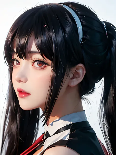 (((Yor briar)))from spy x family anime series,Mappa, white background ,black hairs,her outfit, expressive eyes, innocent yet confident look, , beautiful tsundere look,pale skin,red lips,
Clear white background, big breasts,beautiful big eyes , perfect comp...
