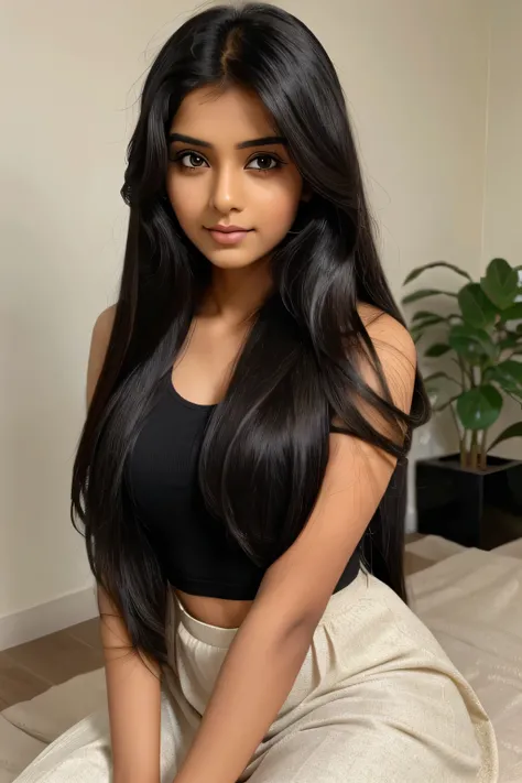 Cute indian girl long hair Balck eyes and 25 years old 