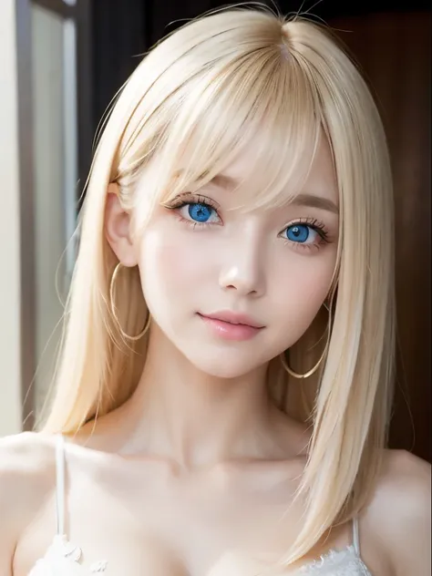 shiny bright blonde hair、dazzlingly sexy、 17 years old cute sexy little beautiful face 、shiny hair dancing in front of a beautif...