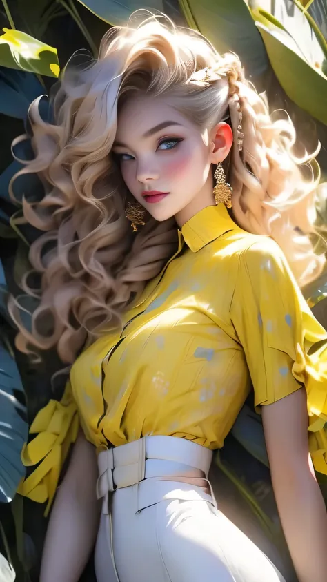 (Surreal), (picture), (High resolution), (In 8K), (Very detailed), (Best Illustration Photos), (Beautiful and fine details), (Highest quality), (Ultra-detailed), (masterpiece), (wallpaper), (Detailed face), solo, One Girl, White Wavy Hair, Korean Beauty, i...