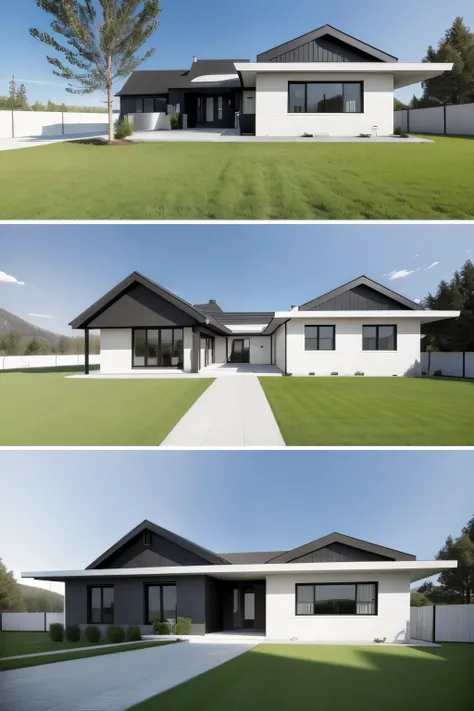 in the middle a track and on the sides some grass and on the right side a modern house and on the left another modern house and it has graphics from roblox games